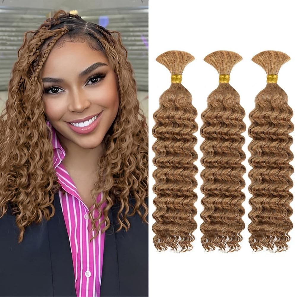 Human Braiding Hair maxknow Boho Knotless Braids 3x 14&quot; 120g