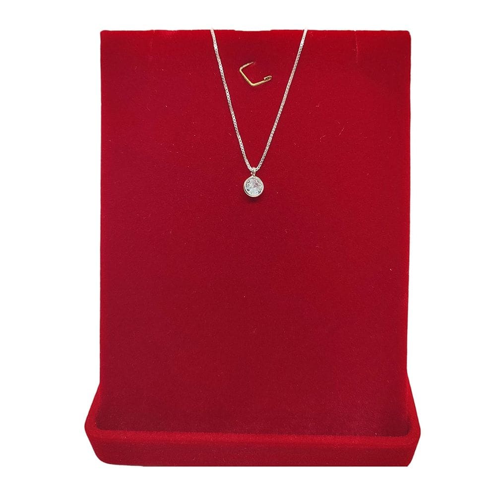 Corrente Veneziana 40cm Pingente Ponto de Luz Prata 925