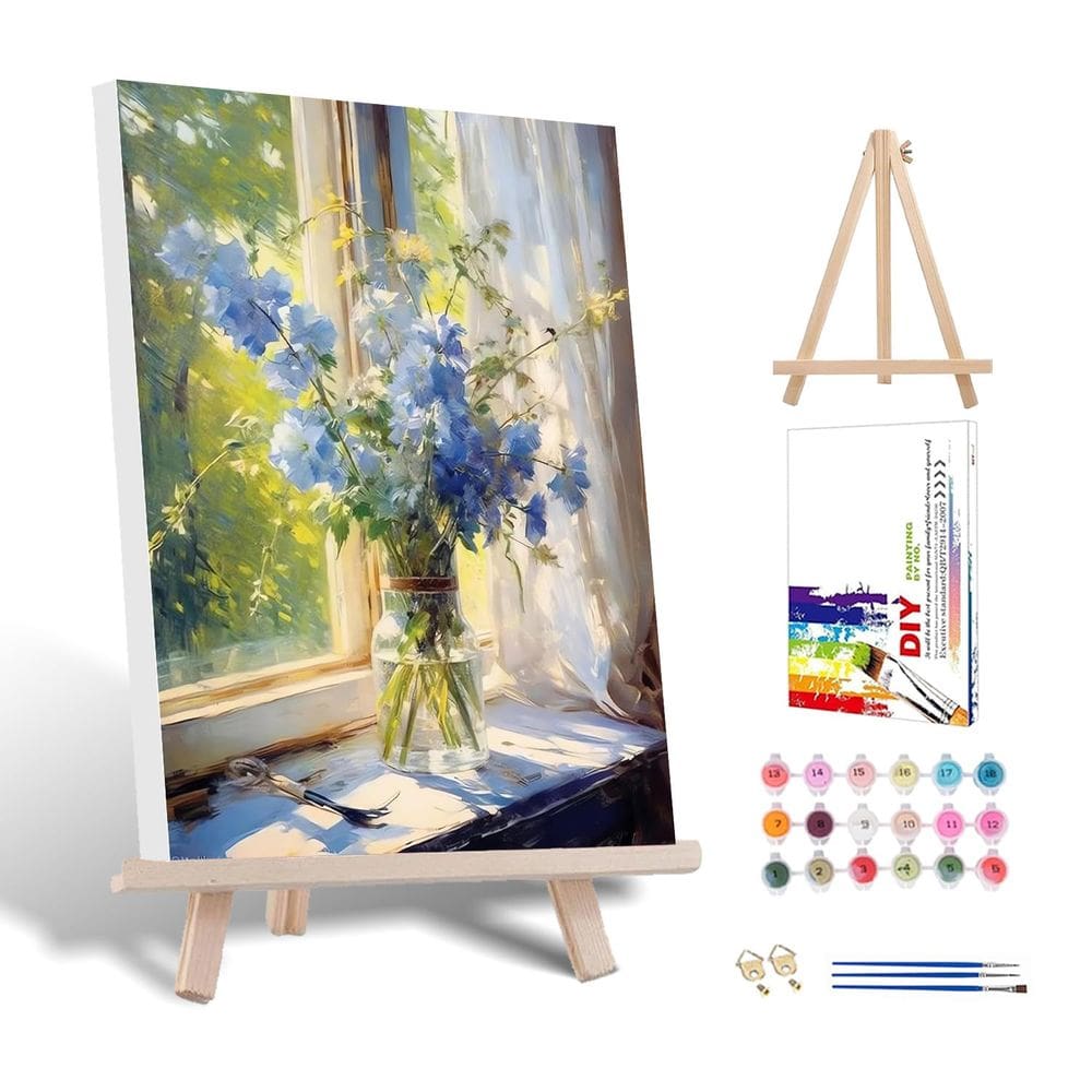 Paint by Numbers HITIRECOVI Flores com moldura 30x40cm com cavalete