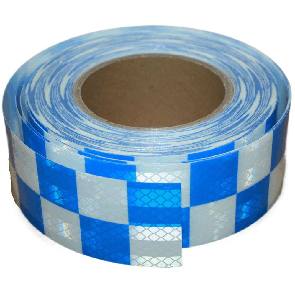 Fita reflexiva tuyrchu azul branca 5cm x 20m à prova d`água ao ar livre