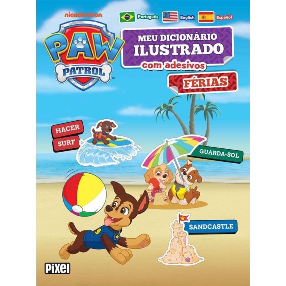 Meu Primeiro Dicionário Adesivos: Férias - Patrulha Canina