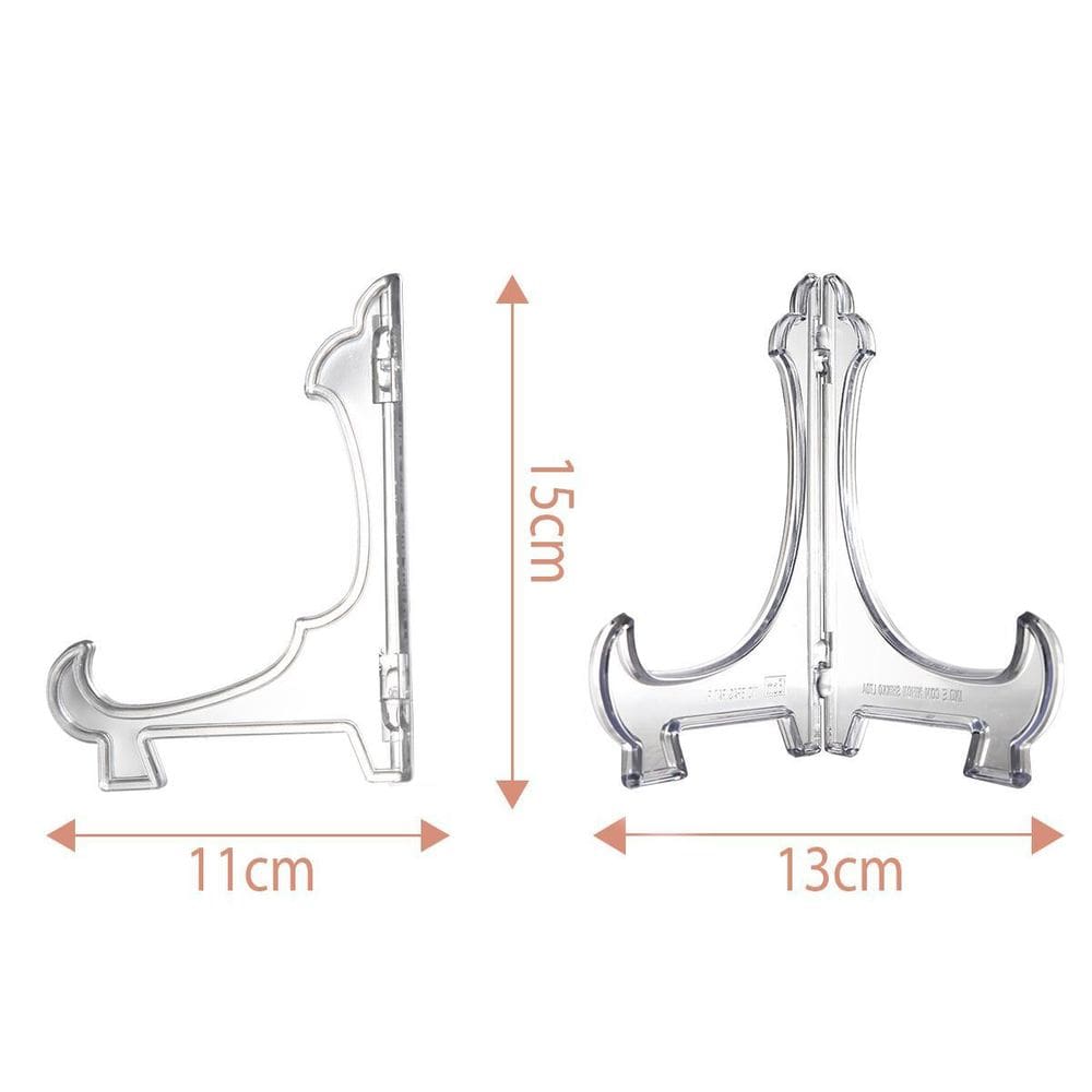 Kit 10 Peças Suporte Para Pratos Acrílico Transparente 15Cm