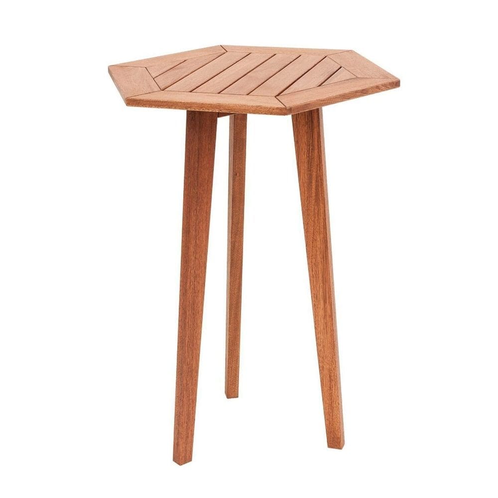 Mesa de Bar Hexagonal 75cm X 100cm Ecograndis Jardim Jatoba