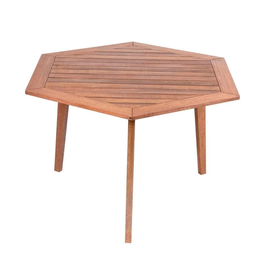 Mesa de Jantar Hexazonal 125,5cm X 75cm Ecograndis Jardim Jatoba