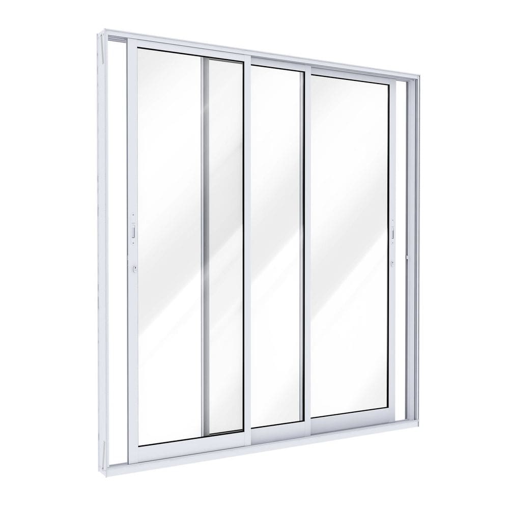 Porta de Alumínio de Correr Lateral 3 Folhas 215x200 Lucasa Ideale Branco