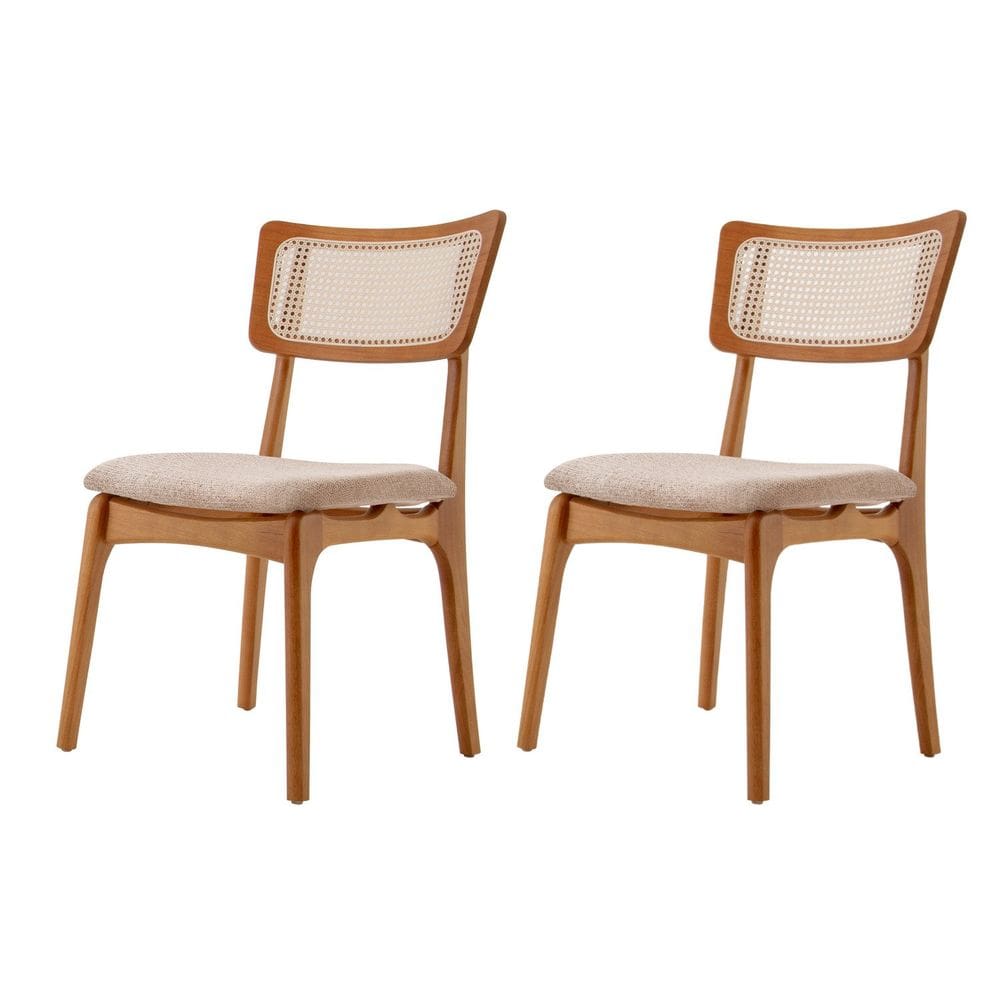 Conjunto 2 Cadeiras em Madeira Maciça Ravena Brisa / Imbuia Natural