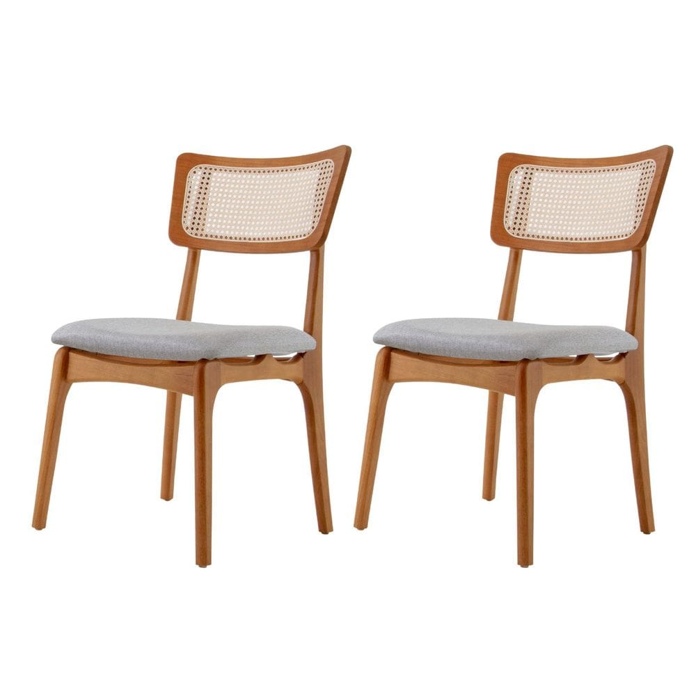 Conjunto 2 Cadeiras em Madeira Maciça Ravena Luna / Imbuia Natural