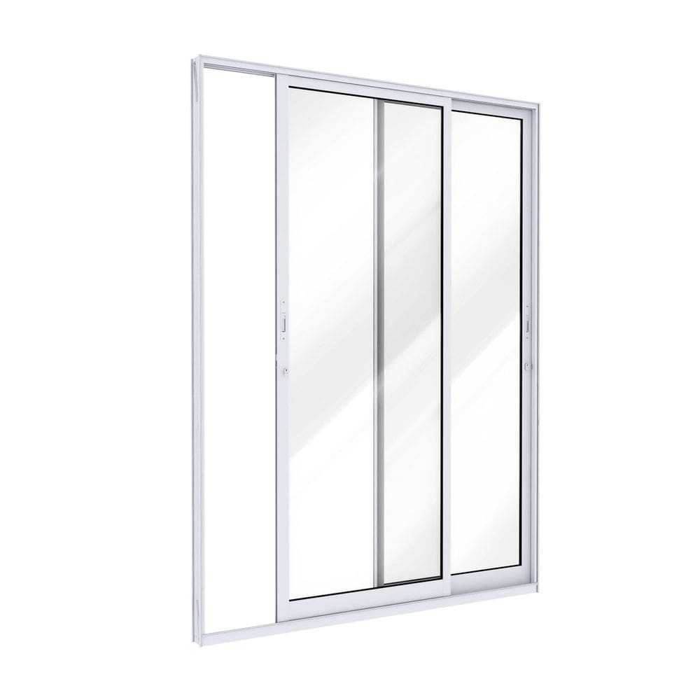 Porta de Alumínio de Correr Lateral 2 Folhas 215x160 Lucasa Ideale Branco