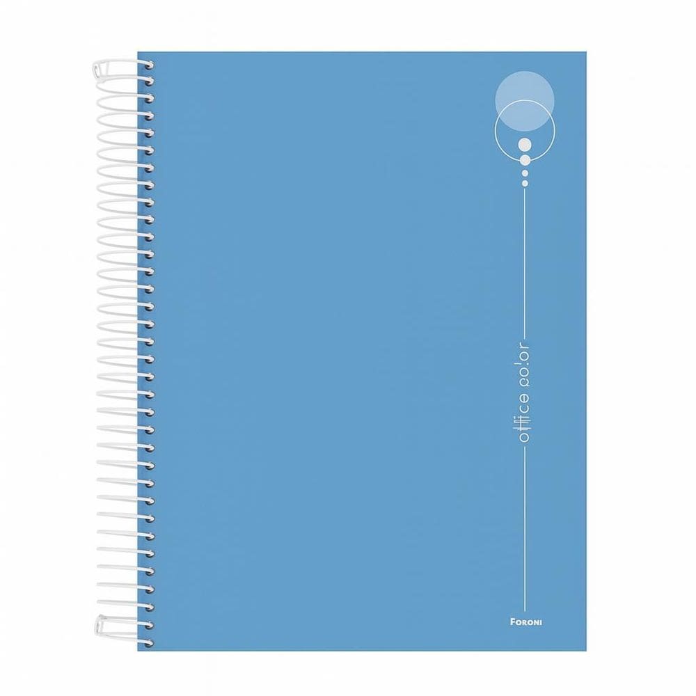 Caderno Universitário 10 Matérias Office Color Azul Claro