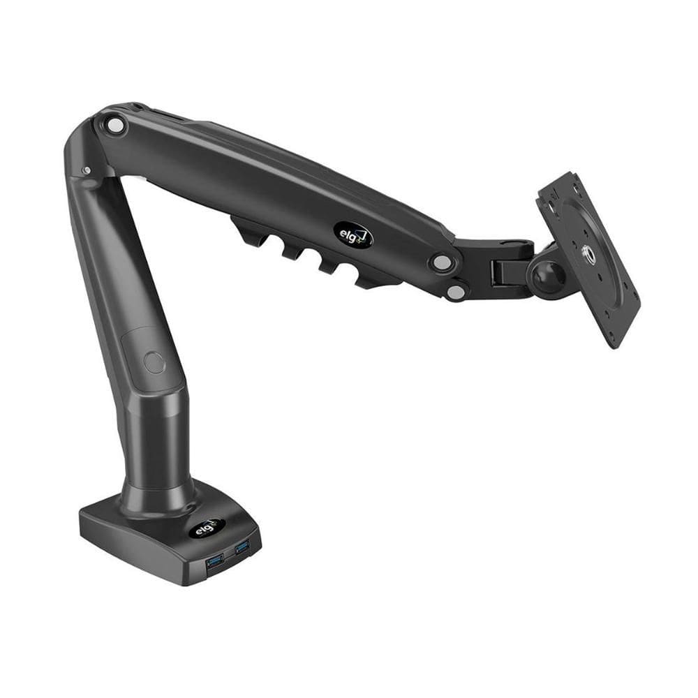 Suporte para Monitor/TV até 35 - Articulado - Pistão a Gás - 360° Pivot - 2 Portas USB - ELG F90USB