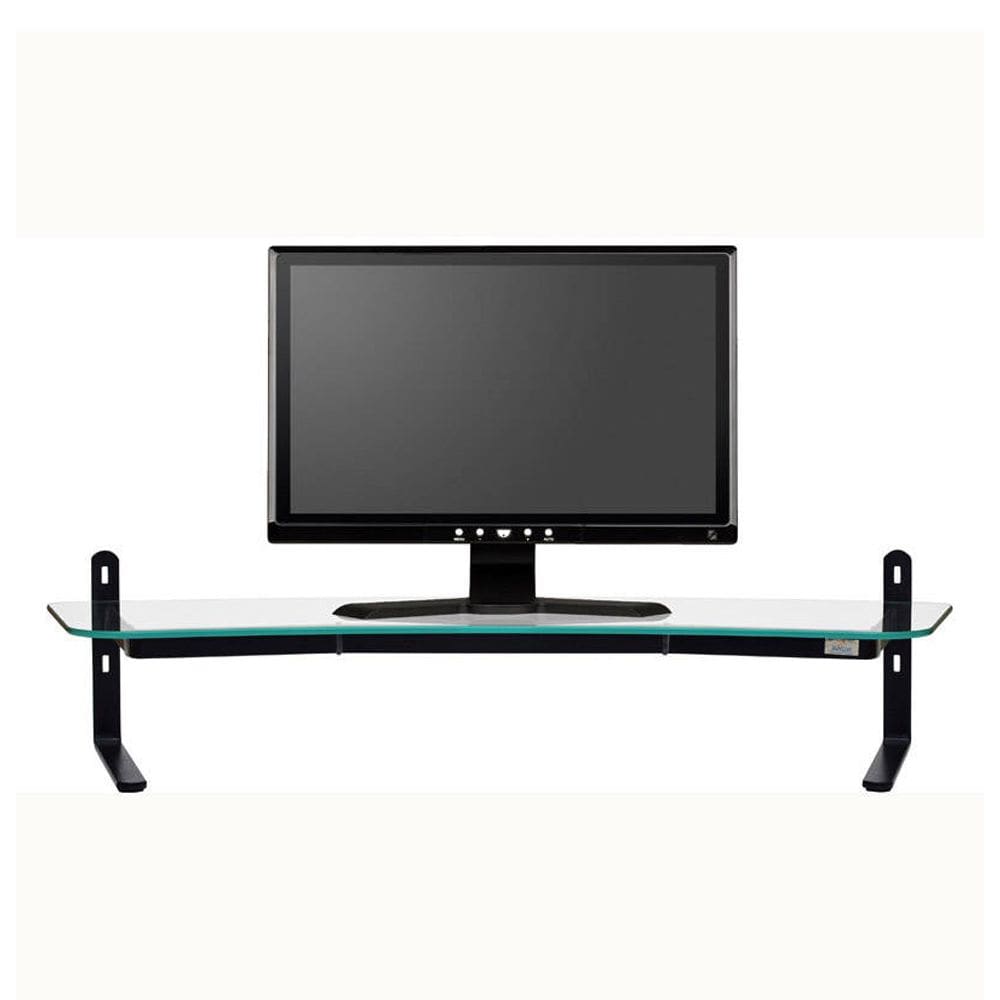 Suporte Monitor Executive Reliza Preto Vidro Incolor - 2 Monitores
