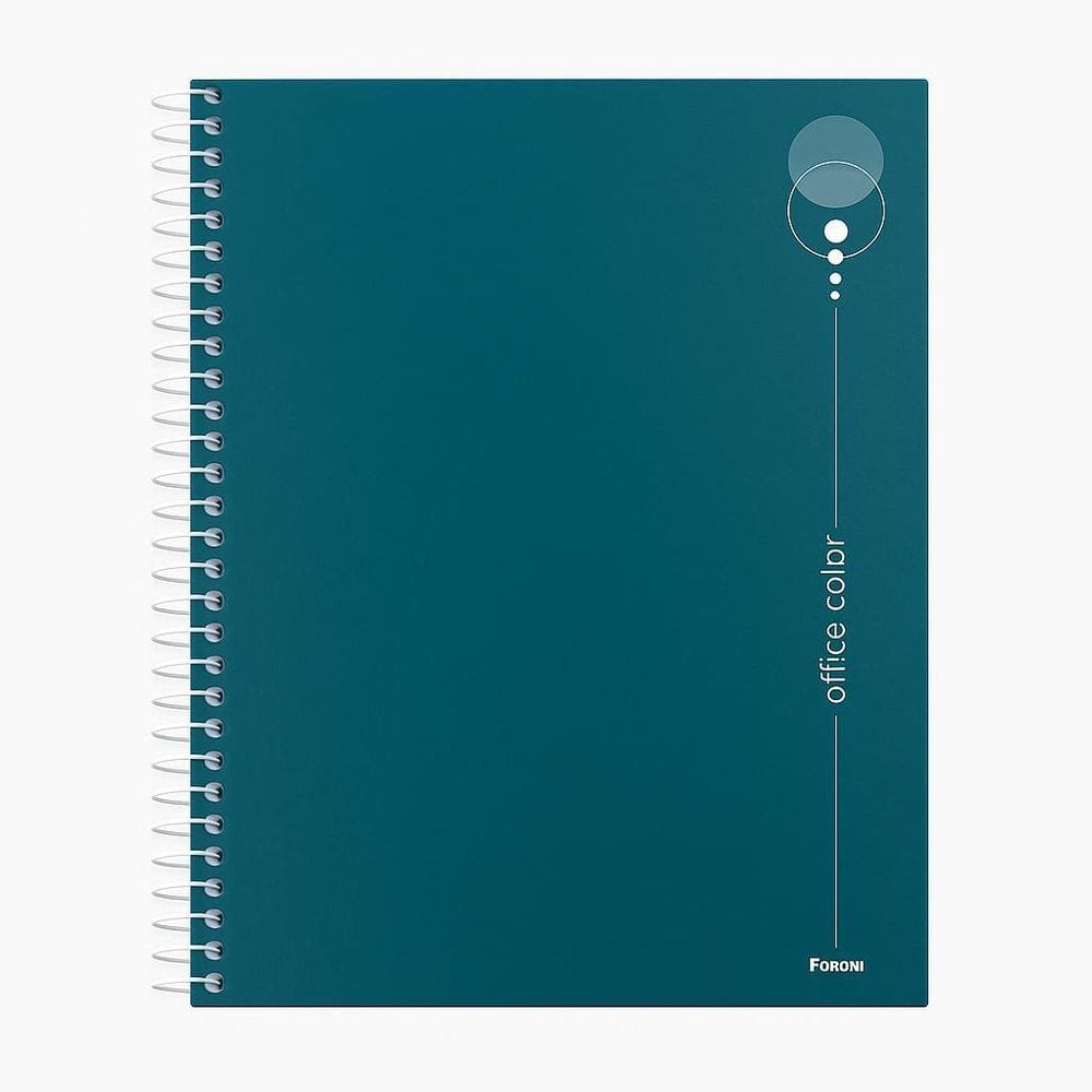 Caderno Universitario 10M Office Color Azul Petroleo Foroni
