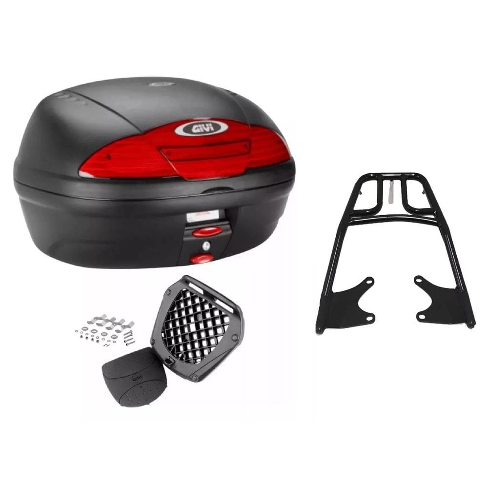 Kit Bau Givi 45L Monolock Simply E450n Moto + Bagageiro Titan 160 2025 Projetil
