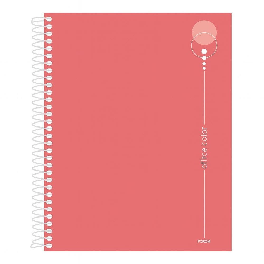 Caderno Universitário 10 Matérias Office Color Salmão Foroni
