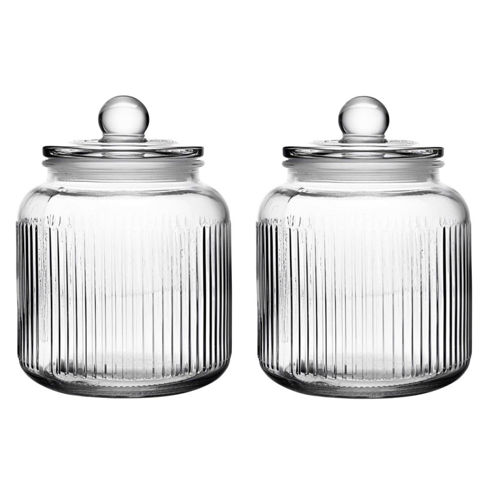 Conjunto de 2 Potes Herméticos de Vidro Canelado 1,3L Essência Lyor