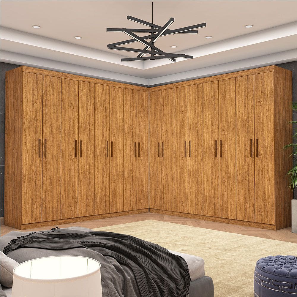 Closet Casal Duplo Rubi Premium 16 Portas 8 Gavetas Carioca Móveis