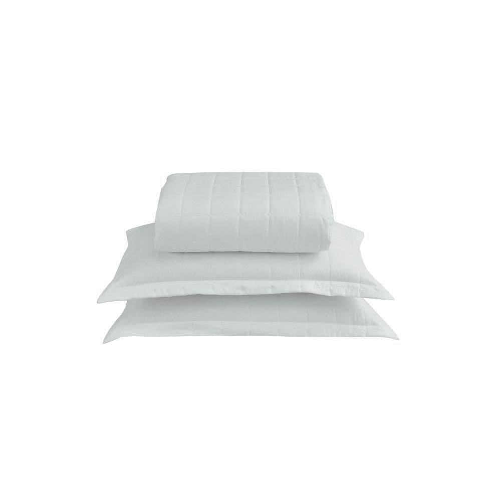 Kit Cobre Leito Matelado Dupla Face Soft 3 Peças King 100% Poliéster Cor:branco