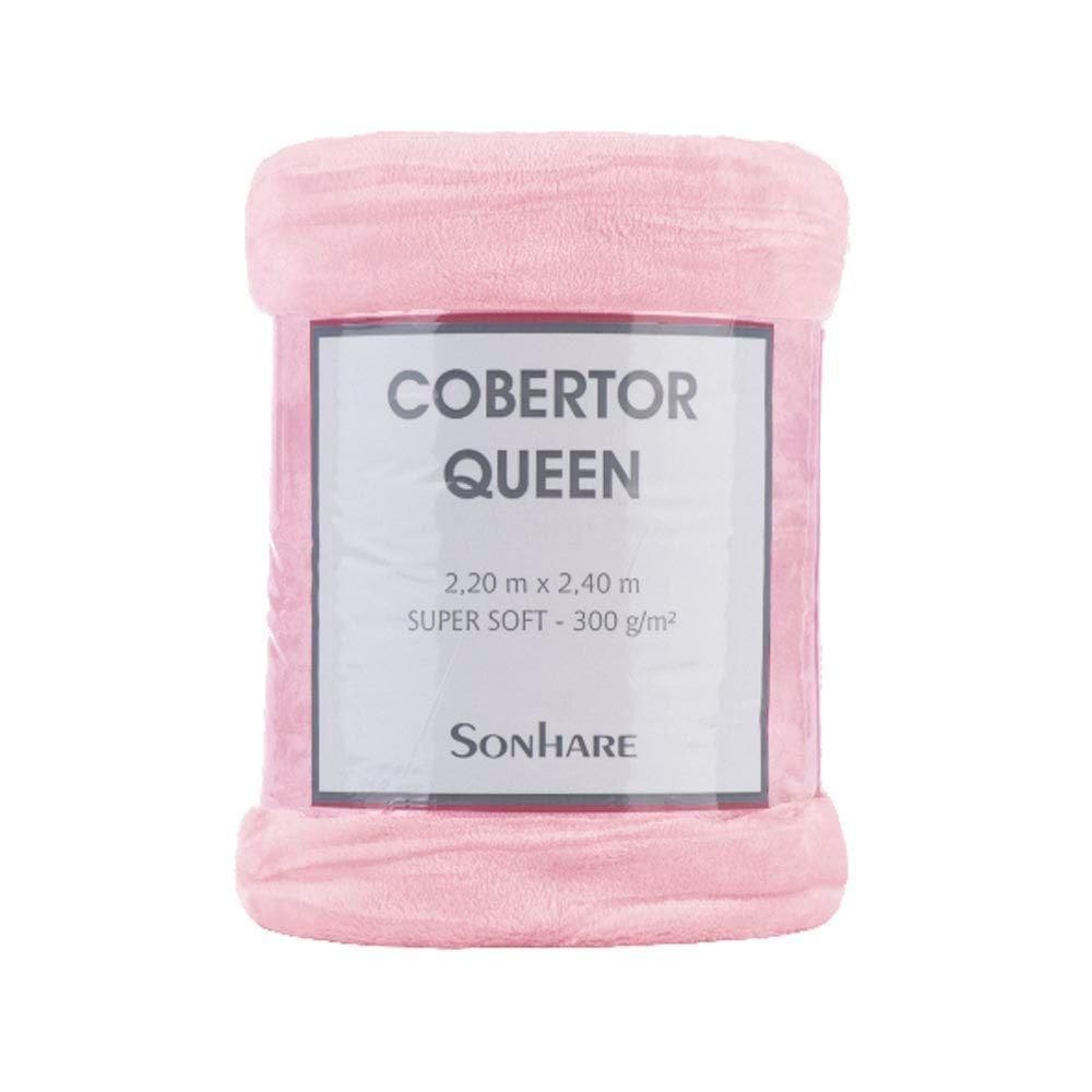 Cobertor Super Soft 300gr/m² Queen 2,20x2,40m Rosa Sonhare