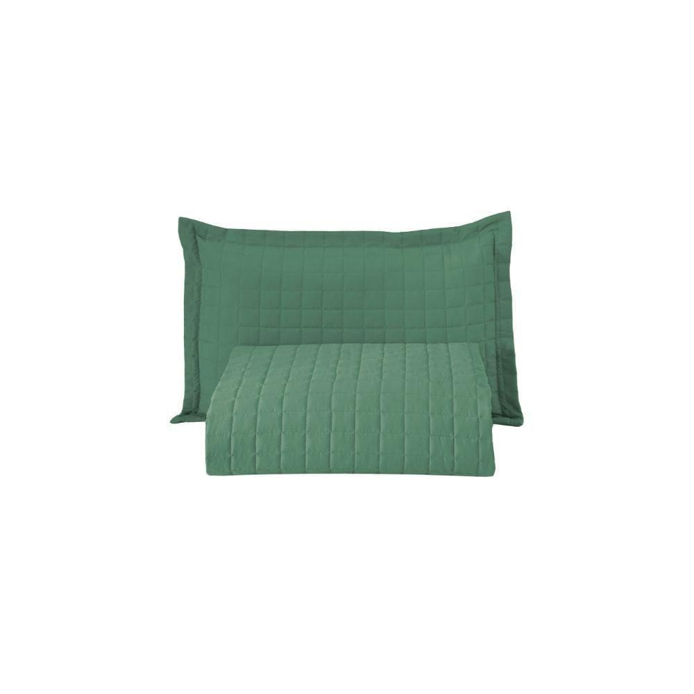 Kit Cobre Leito Matelado Copacabana 2 Peças Solteiro 100% Poliéster Percal 300 Fios Cor:verde
