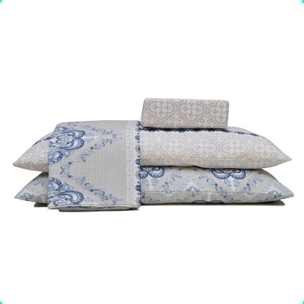Jogo De Cama Queen Duplo 4 Pçs Luna 250x220cm 140 F Realce