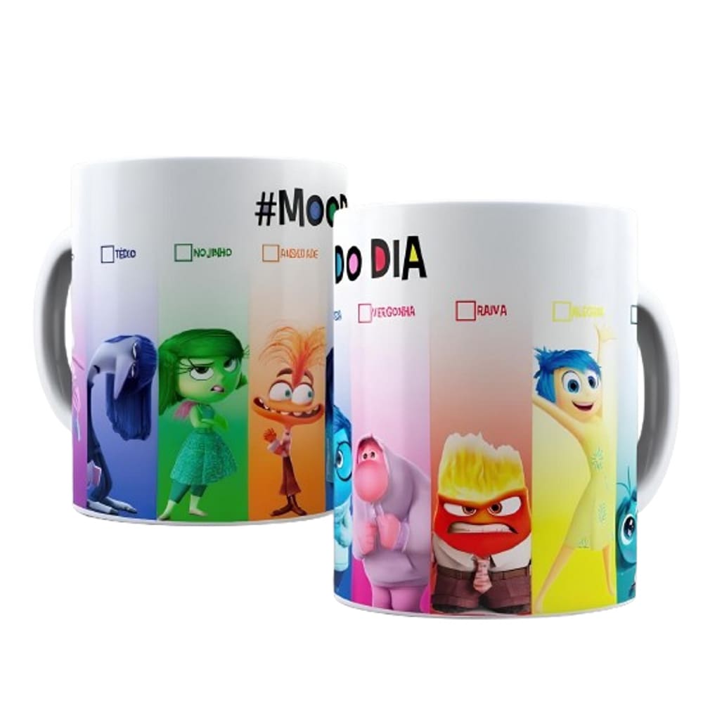 Caneca Café Porcelana Mood Dia Divertida Mente | Artesanal