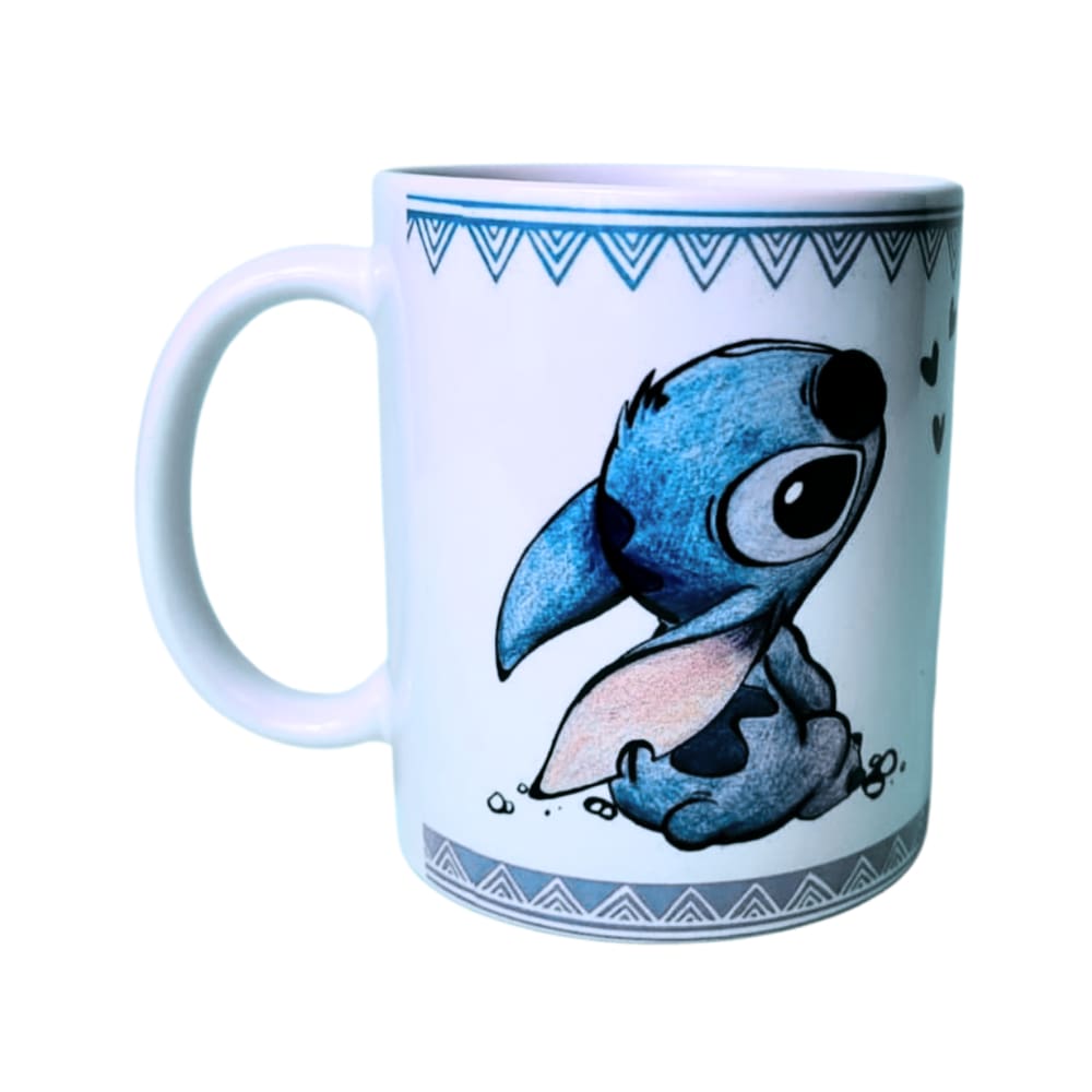 Caneca Café Porcelana Stitch | Artesanal