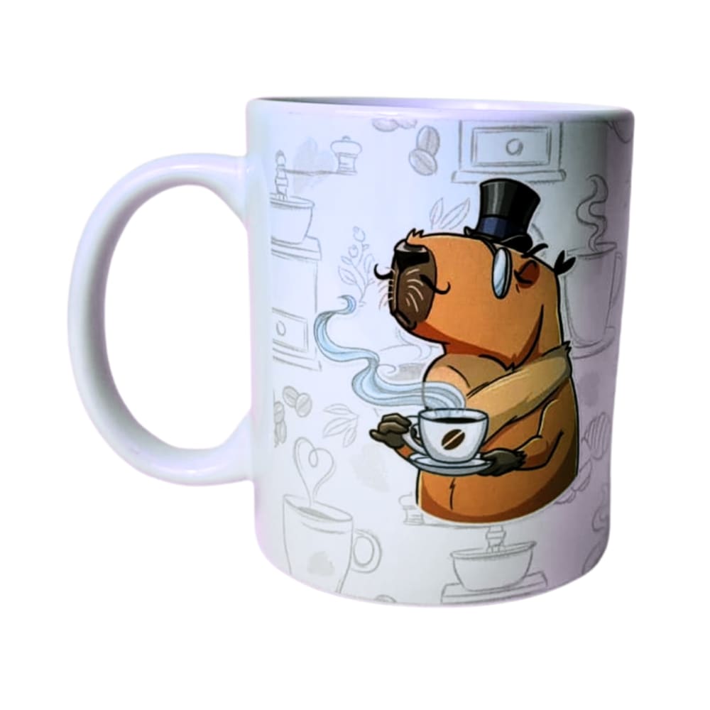 Caneca Café Porcelana Adulto Capivara | Artesanal