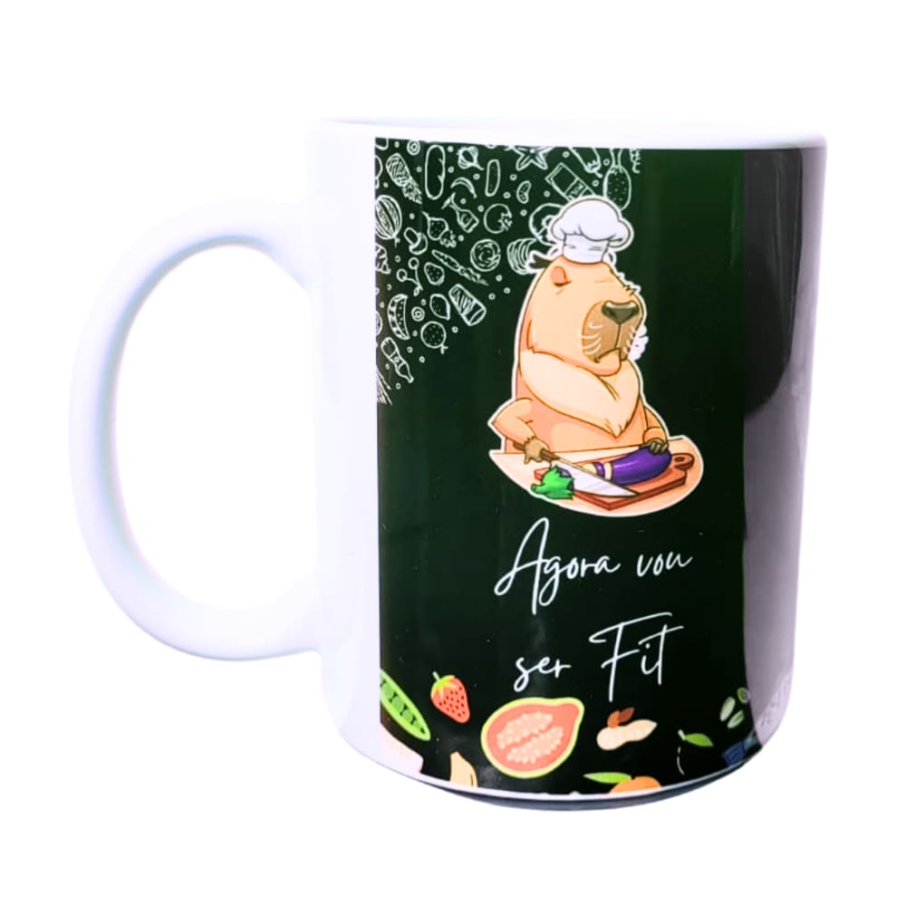 Caneca Café Porcelana  Fit Capivara  | Artesanal