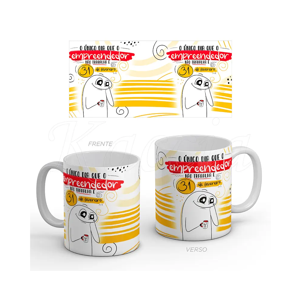 Caneca Café Porcelana Dia do Empreendedor | Artesanal