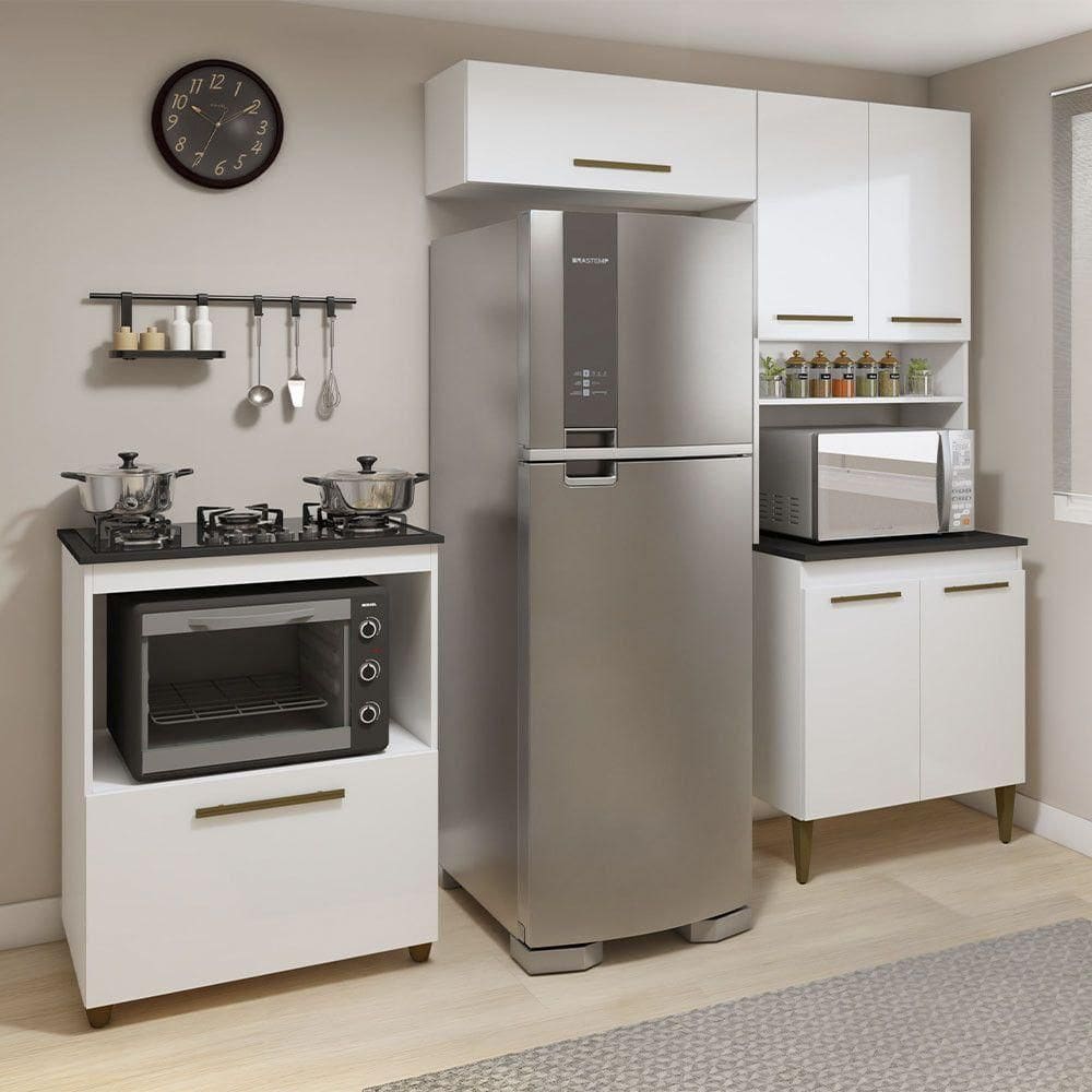 Cozinha Completa Blumenau 6 Portas Kaiki Móveis Branco