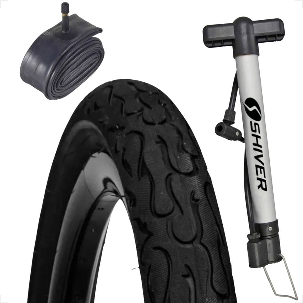 Pneu Bicicleta DSI tipo Kenda Flame Aro 26 x 2.125 Balão + camara + bomba de ar Montadinha