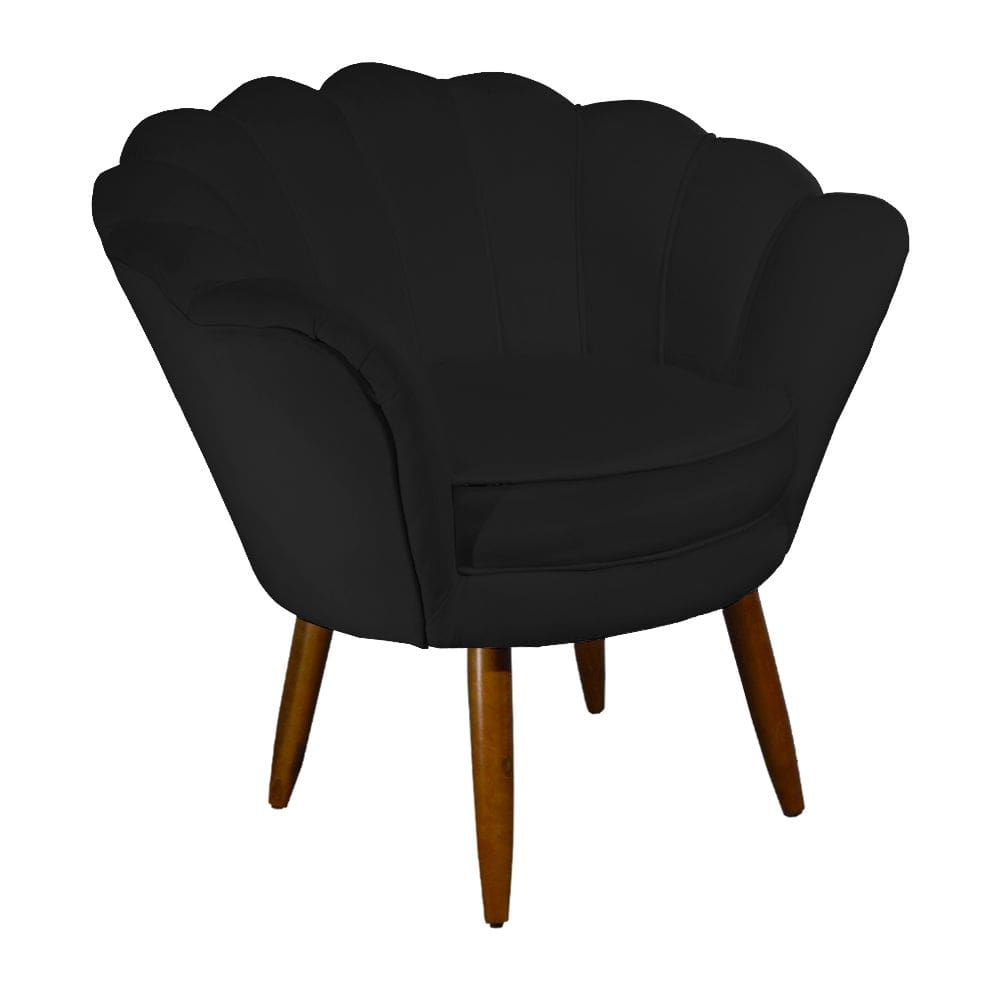Poltrona Decorativa Pétala Preto