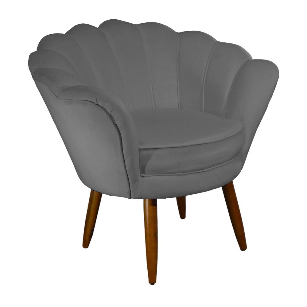 Poltrona Decorativa Pétala Cinza