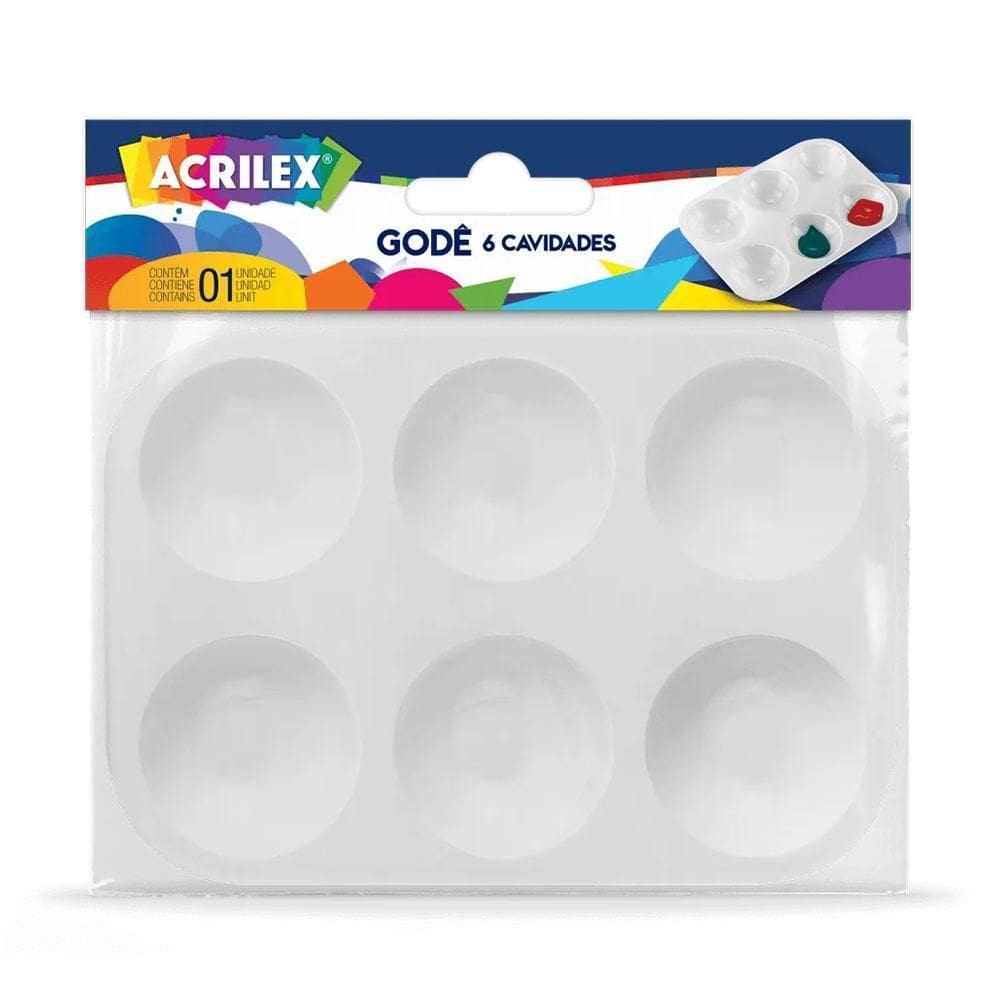 Godê Retangular 6 Cavidades Acrilex