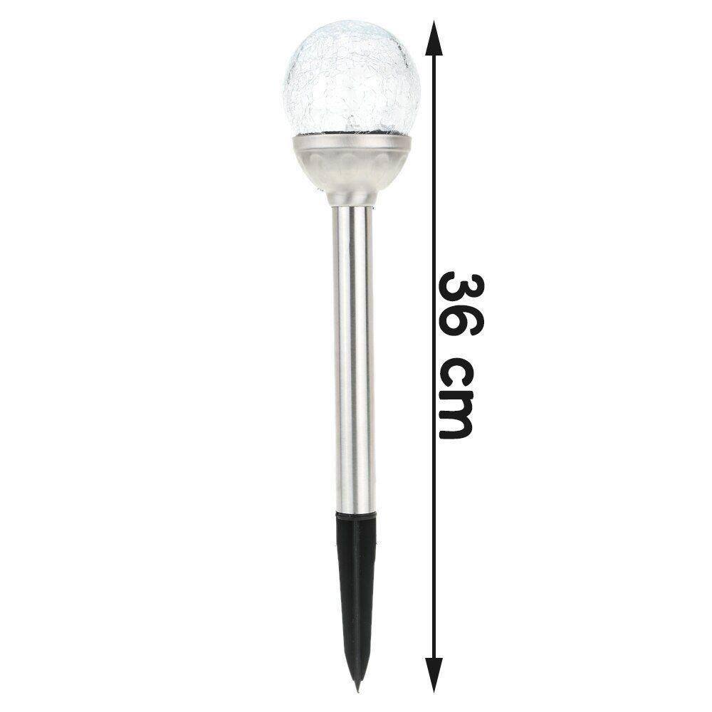 Kit 6 Luminária Solar Luz De Led Jardim Inox Vidro