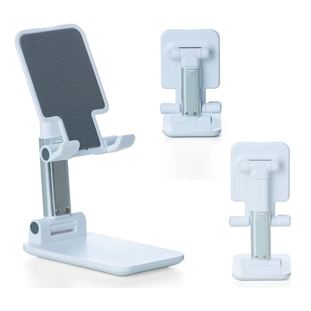 Suporte Branco De Celular Mesa Escritório Portatil Live