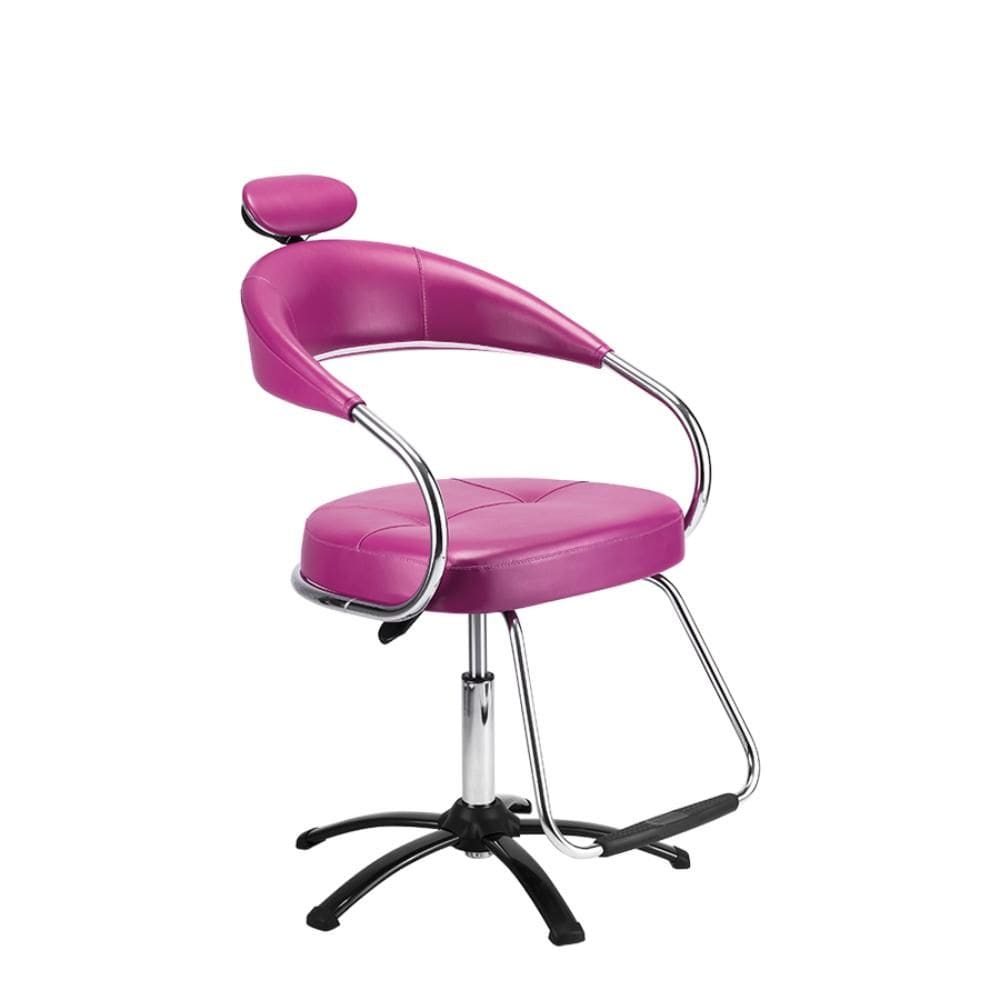 Cadeira de Cabeleireiro e Salão de Beleza Manual Dompel Futura Rosa