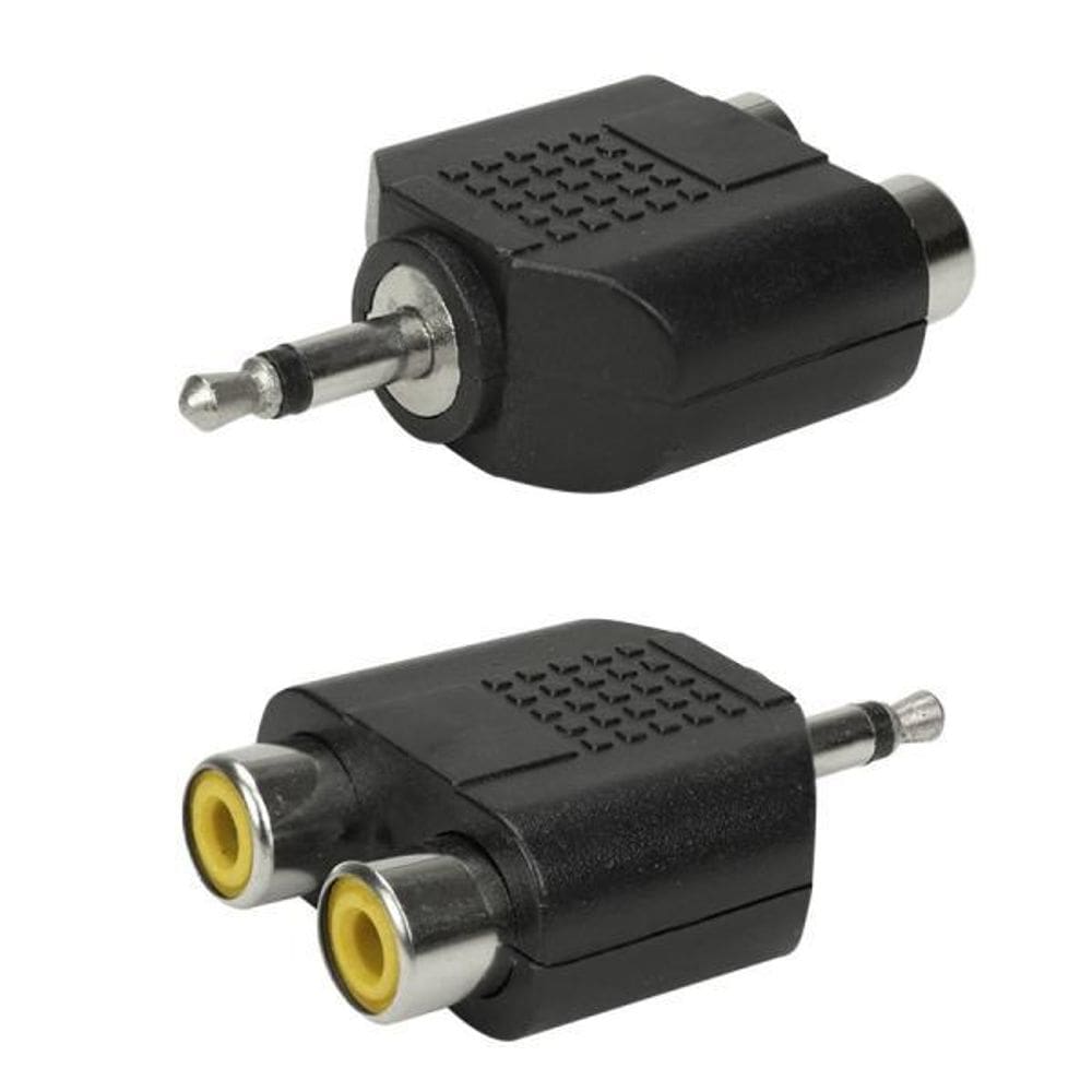 Adaptador P2 Plastico - P2 Mono 2 Jack Rca Pct Com 10Pçs