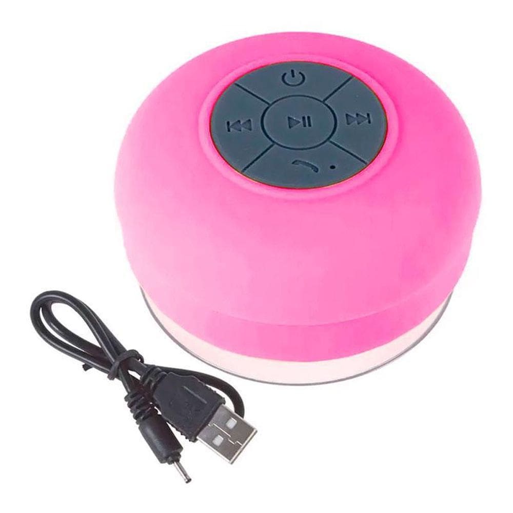 Mini Caixa De Som À Prova D`Água Bluetooth Usb Rosa
