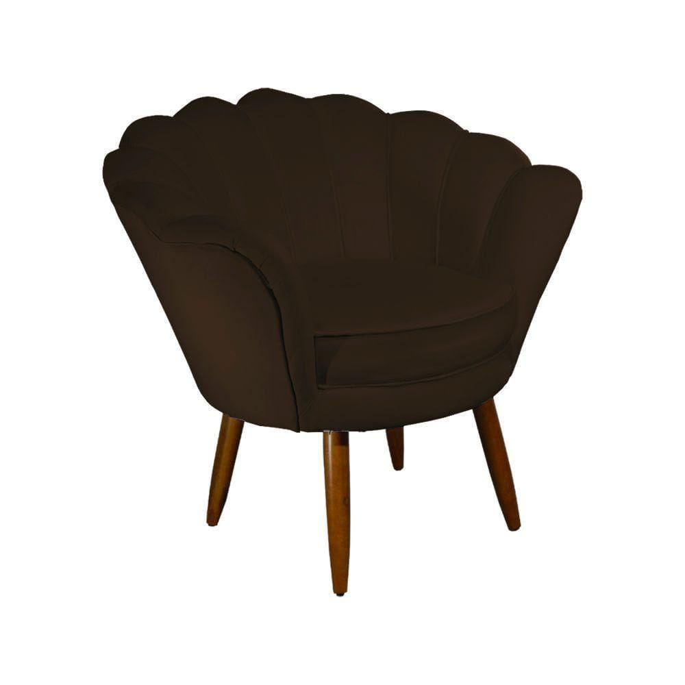 Poltrona Decorativa Pétala Marrom