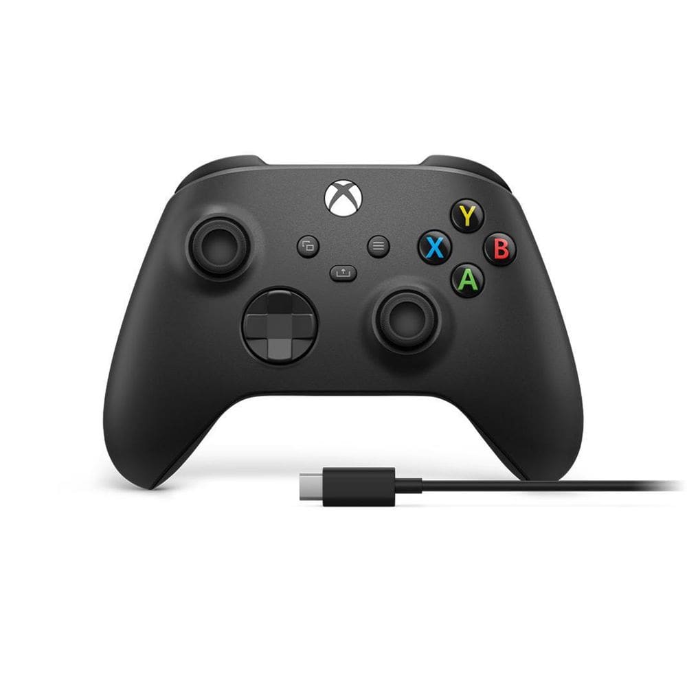 Controle Sem Fio Xbox Series X|S E Cabo Usb-C Carbon Black