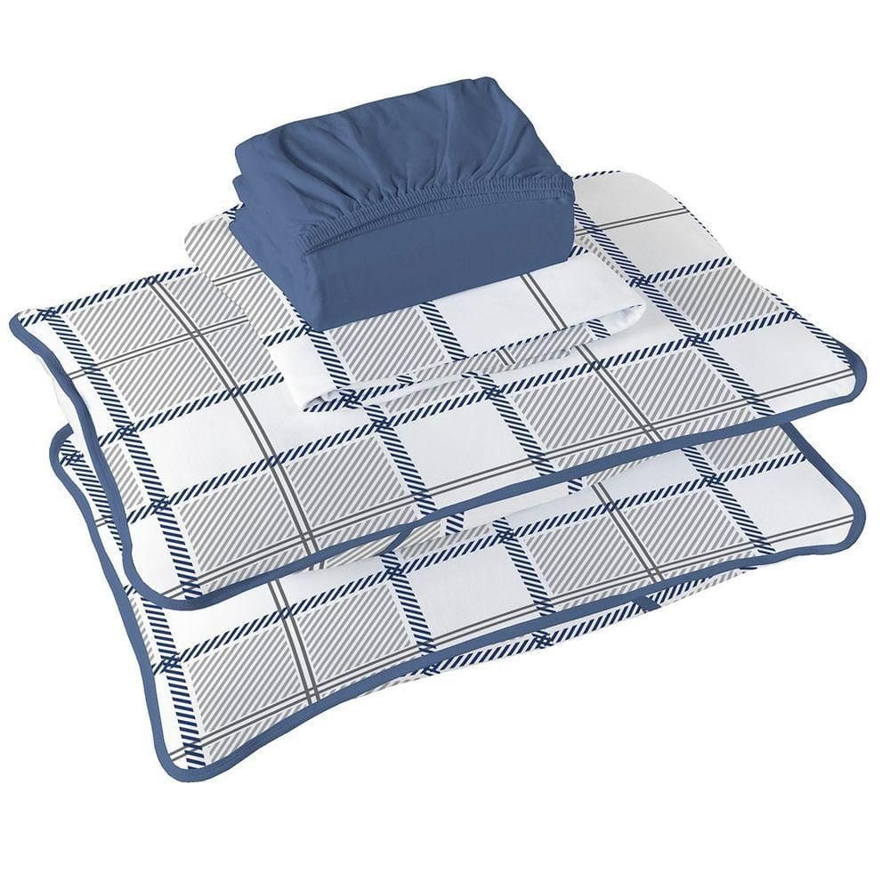 Jogo De Cama Tecebem Casal Malha 100% Algodão Estampado Adam 4 Pçs Premium Mediterrâneo