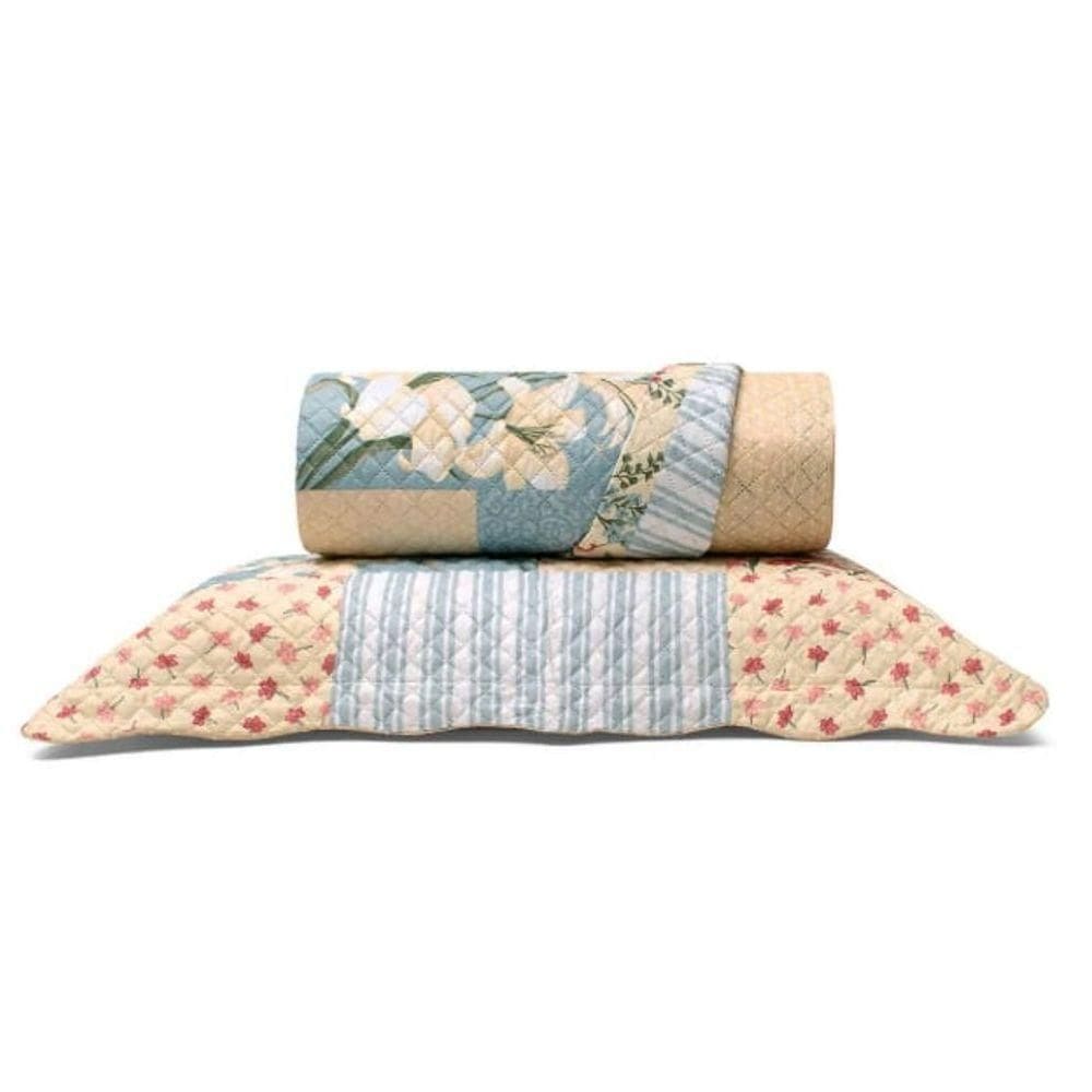 Cobre Leito Buettner Solteiro Microfibra Renove Estampado Joana 2 Peças Bege