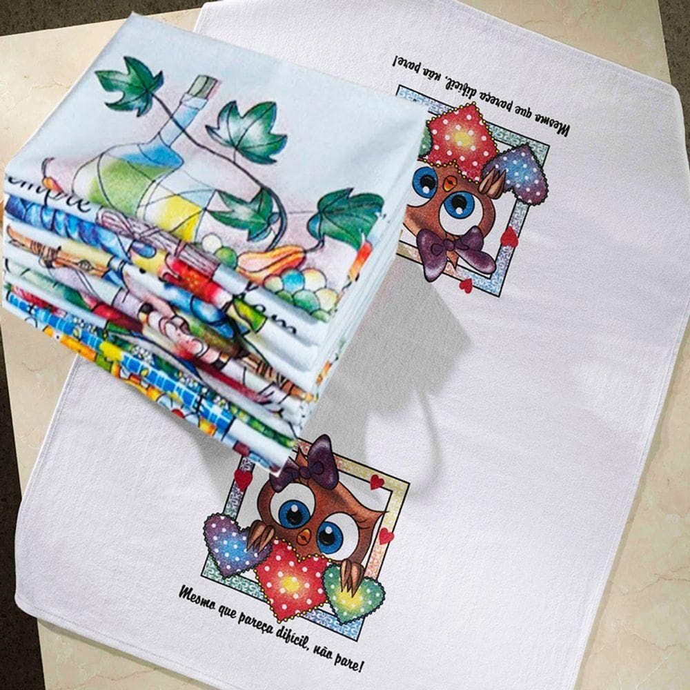 Pano De Prato Lomaer Sacaria 70cmx 90cm 02 Estampas Branco