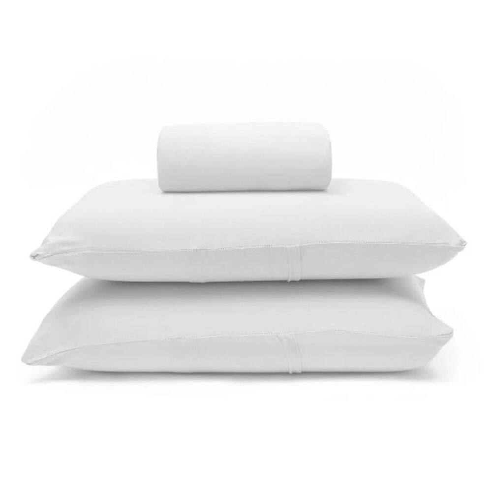 Jogo De Cama Buettner King Malha 100% Algodao Basic Liso 3 Peças Branco