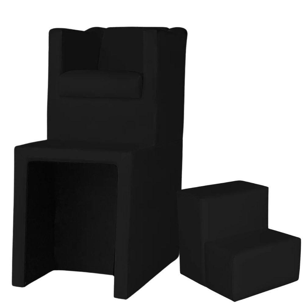 Kit Pedicure Cadeira Poltrona Corano Sem Mocho Corano Cinza