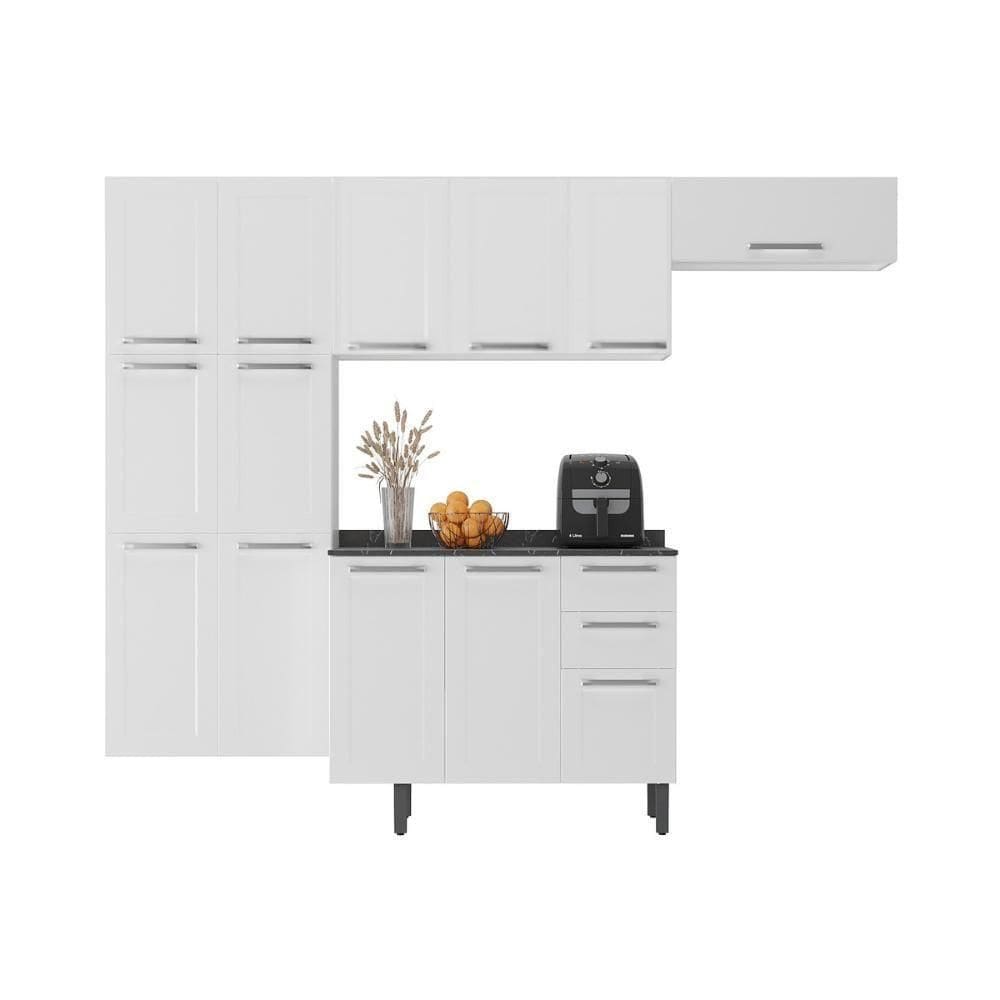 Cozinha Completa Itatiaia Florença 245cm Em Aço Branco