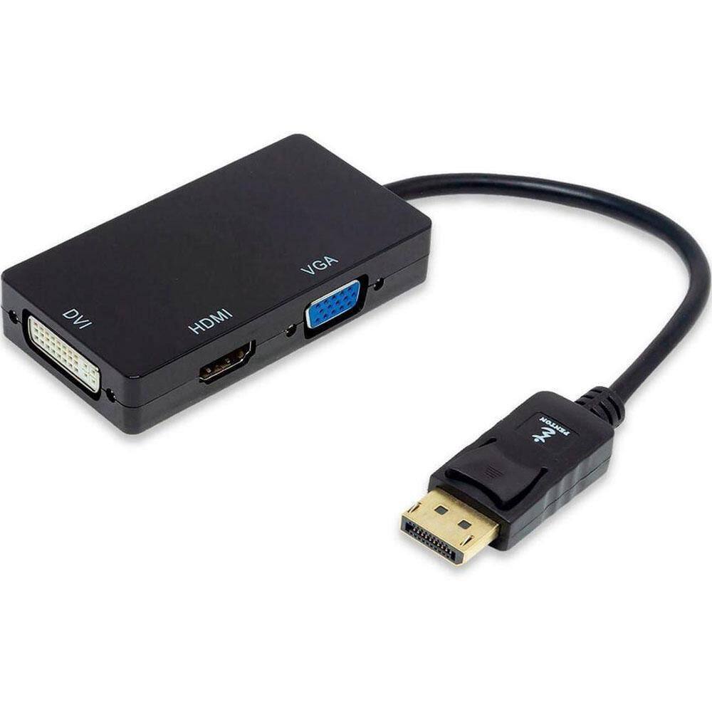 Conversor 3 Em 1 Displayport Macho Hdmi Dvi Vga Cabo Fêmea