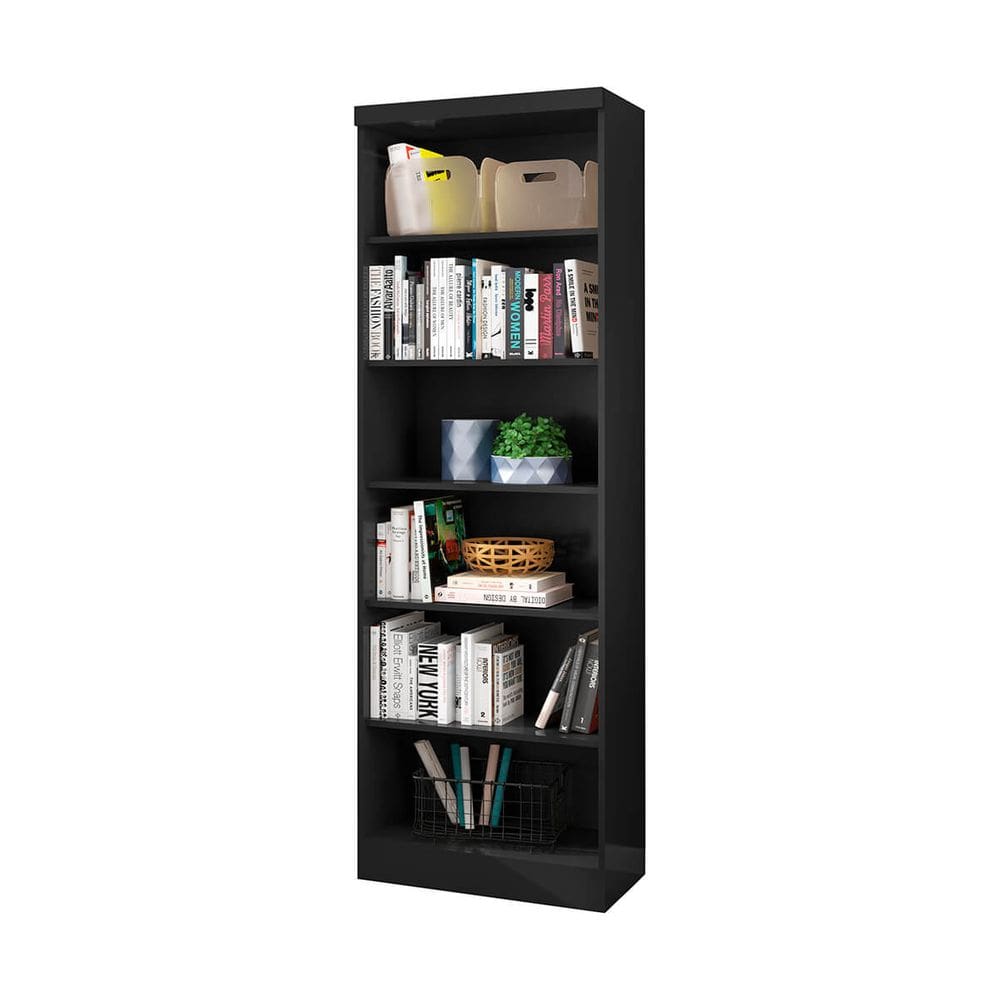Estante Prateleira de Livro Multiuso 183 Altura Midria -Preto - ÉdeCasaMóveis