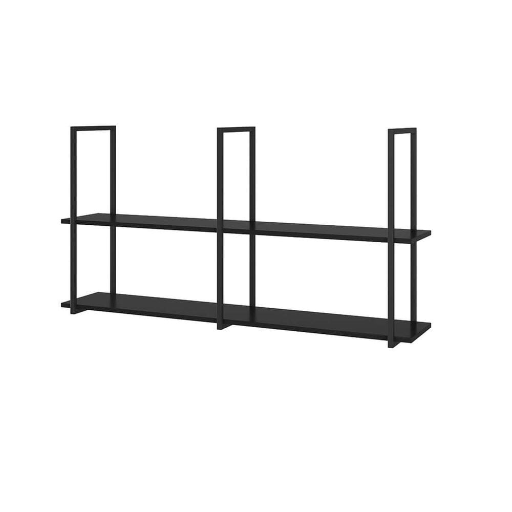 Prateleira Suspensa Grande Estilo Industrial Nicho Cozinha Aurora Preto - ÉdeCasaMóveis